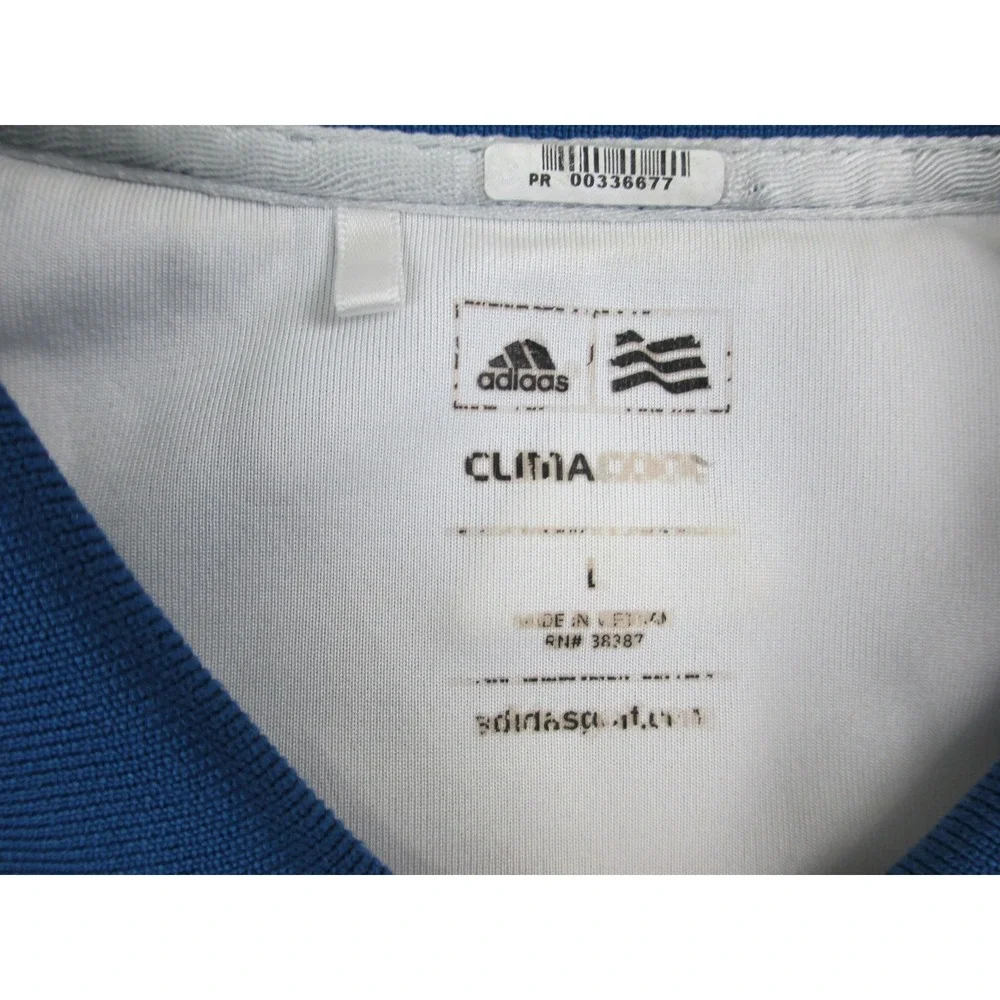 Adidas Polo Shirt Mens‎ Large Blue Climacool Geometric Lightweight Golf Golfer